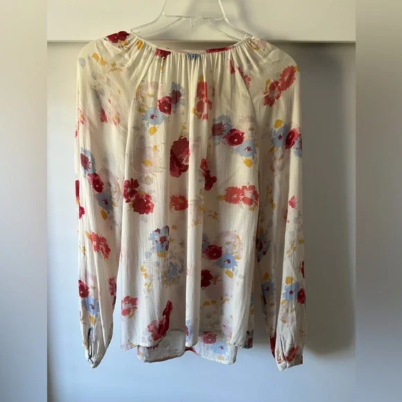 Lucky Brand Floral Lightweight Peasant Blouse Size S - Picture 5 of 9